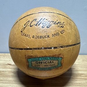 Vintage 1960's J.C. Higgins Model 1800 Basketball Ball Sears Roebuck Brown
